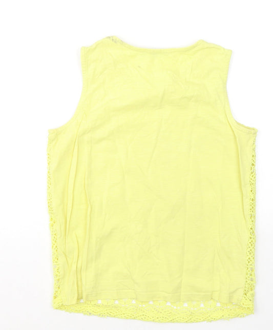 Intuition Womens Yellow Round Neck Cotton Vest Jumper Size 8