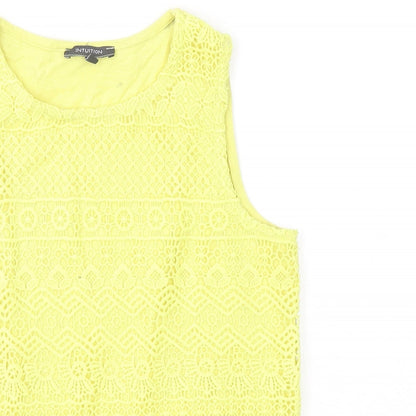 Intuition Womens Yellow Round Neck Cotton Vest Jumper Size 8