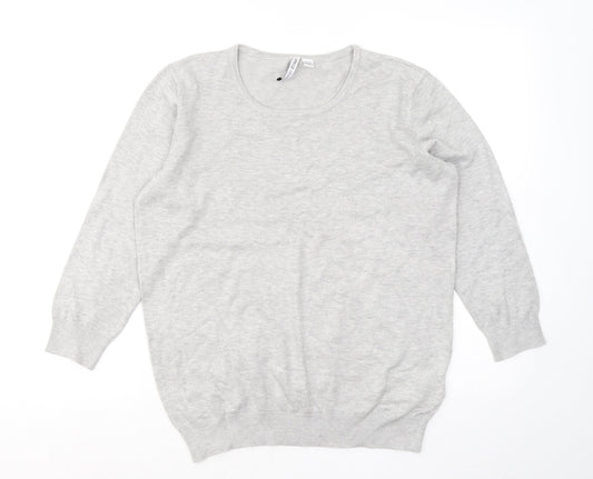 Capsule Womens Grey Round Neck Viscose Pullover Jumper Size 12