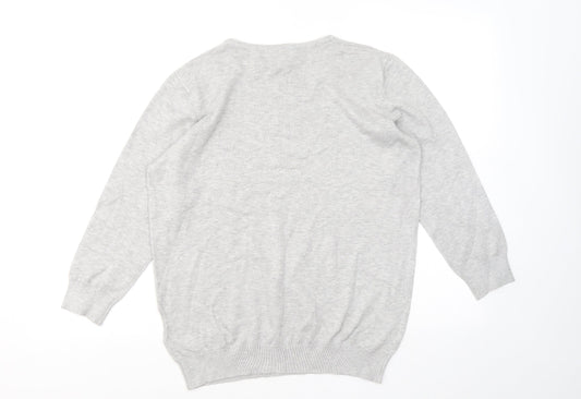 Capsule Womens Grey Round Neck Viscose Pullover Jumper Size 12