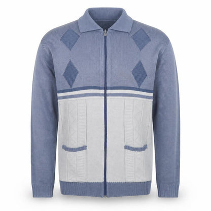 Mens UK Size M Premier Blue Full Zip Jumper