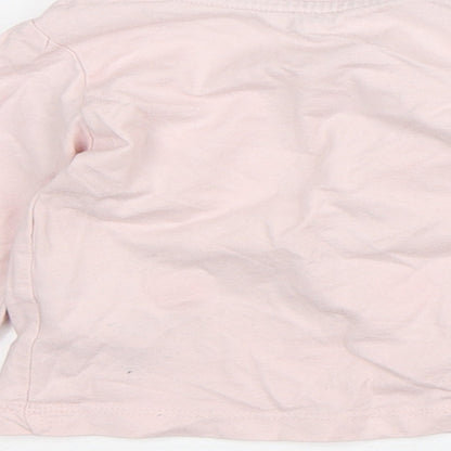 Primark Girls Pink Cotton Basic T-Shirt Size 9-12 Months Crew Neck - Bunny