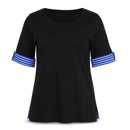 Womens UK Size M Nina Leonard Black Basic T-Shirt