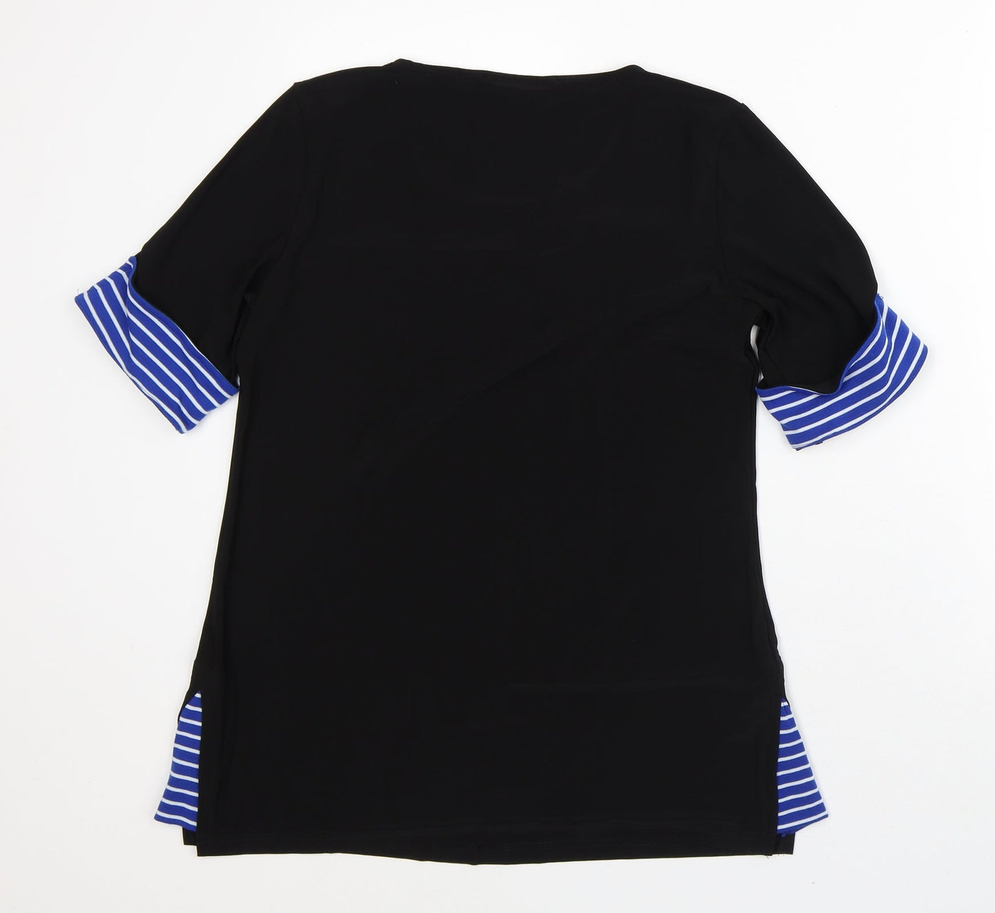 Womens UK Size M Nina Leonard Black Basic T-Shirt