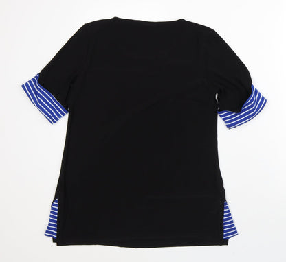 Womens UK Size M Nina Leonard Black Basic T-Shirt