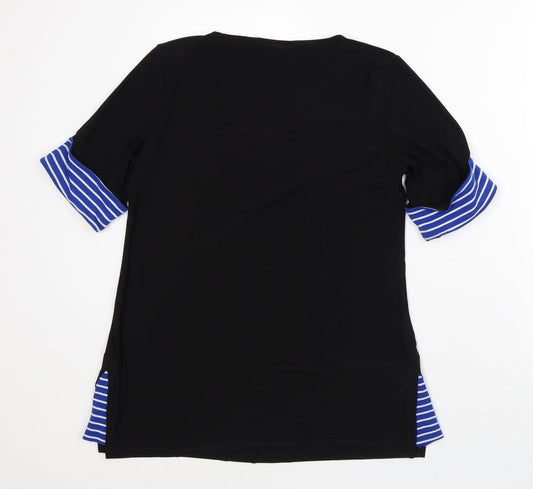 Womens UK Size M Nina Leonard Black Basic T-Shirt
