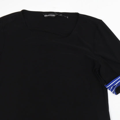 Womens UK Size M Nina Leonard Black Basic T-Shirt