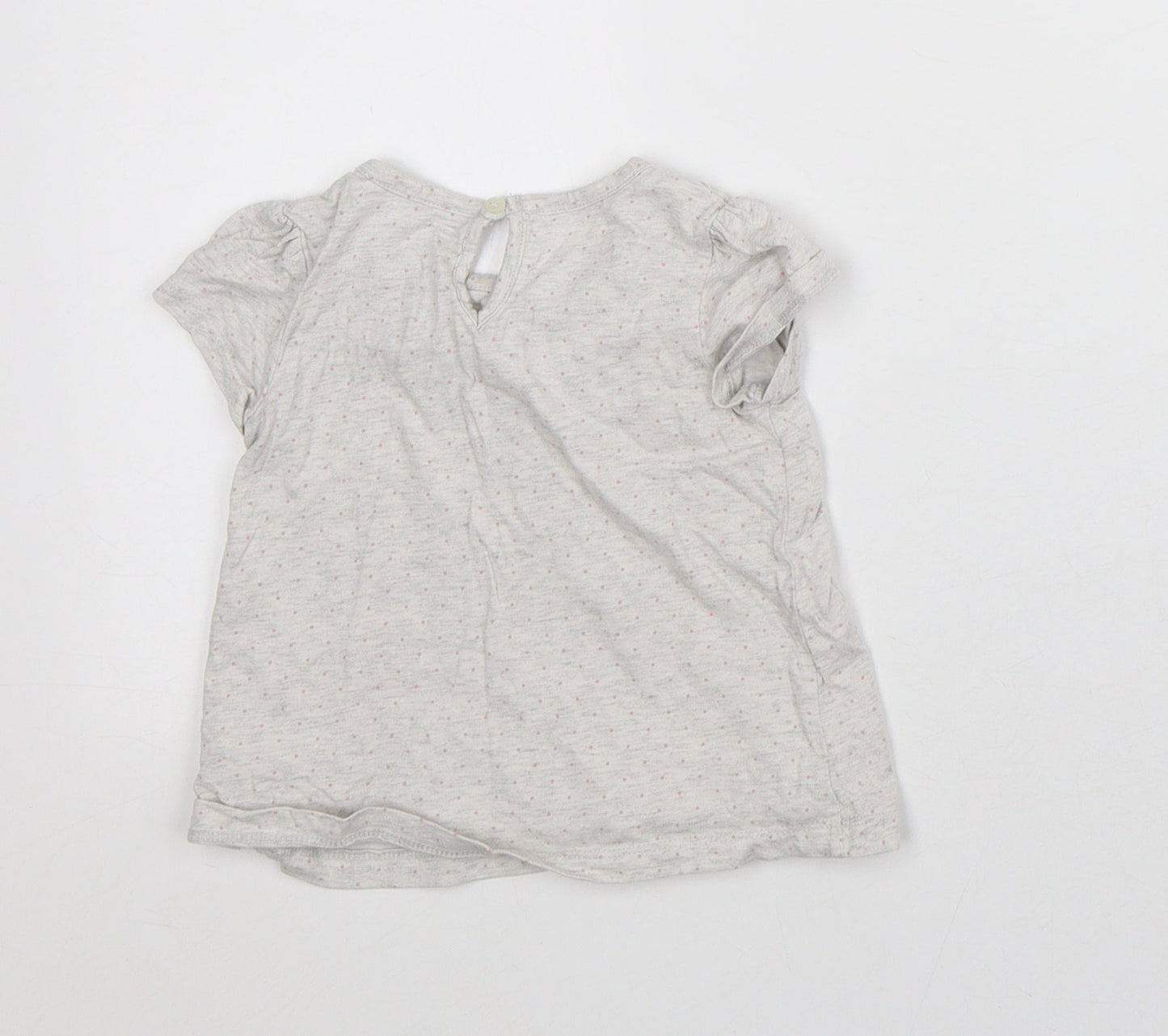 Carter's Girls White Geometric Cotton Basic Blouse Size 12-18 Months Crew Neck - Flamingo