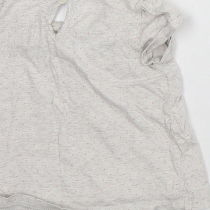 Carter's Girls White Geometric Cotton Basic Blouse Size 12-18 Months Crew Neck - Flamingo