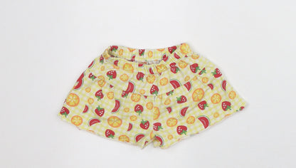 Fisher Price Girls Yellow Geometric Cotton Bermuda Shorts Size 2 Years Regular - Fruit