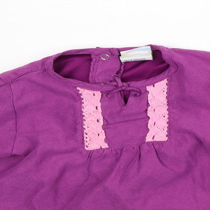 Sesame Girls Purple Polyester Tunic T-Shirt Size 2 Years Round Neck