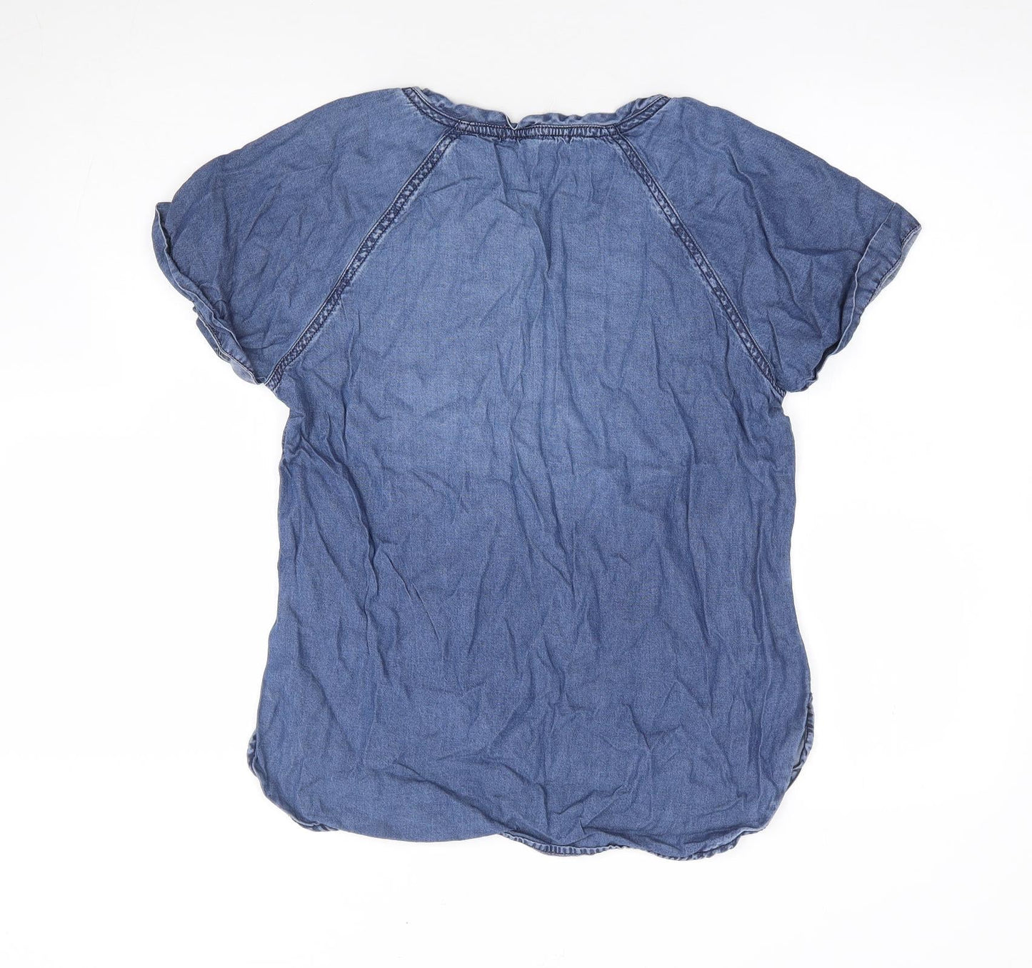 FOREVER 21 Womens Blue Lyocell Jersey T-Shirt Size XS Round Neck