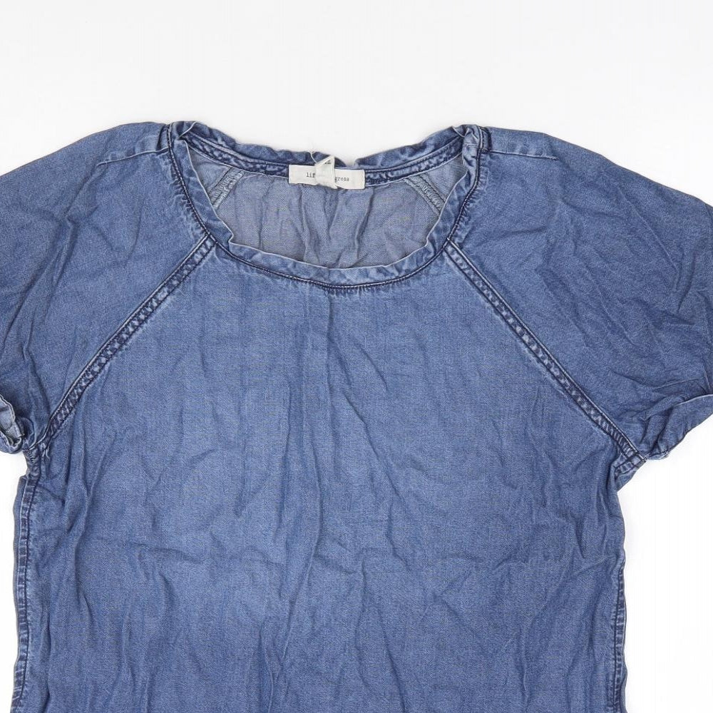 FOREVER 21 Womens Blue Lyocell Jersey T-Shirt Size XS Round Neck