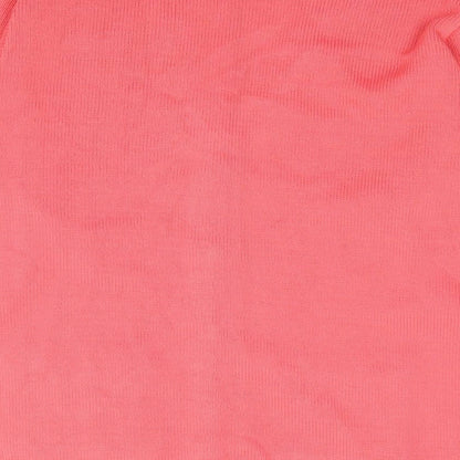 Florida Collection Womens Pink V-Neck Floral Acrylic Cardigan Jumper Size S