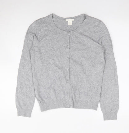 Womens UK Size M H&M Grey Cardigan Jumper