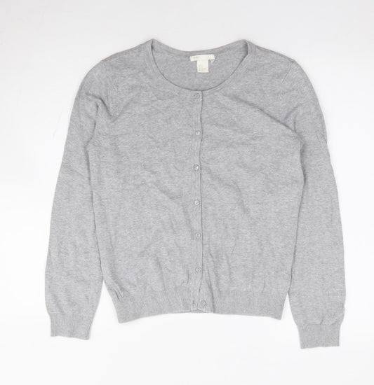 Womens UK Size M H&M Grey Cardigan Jumper