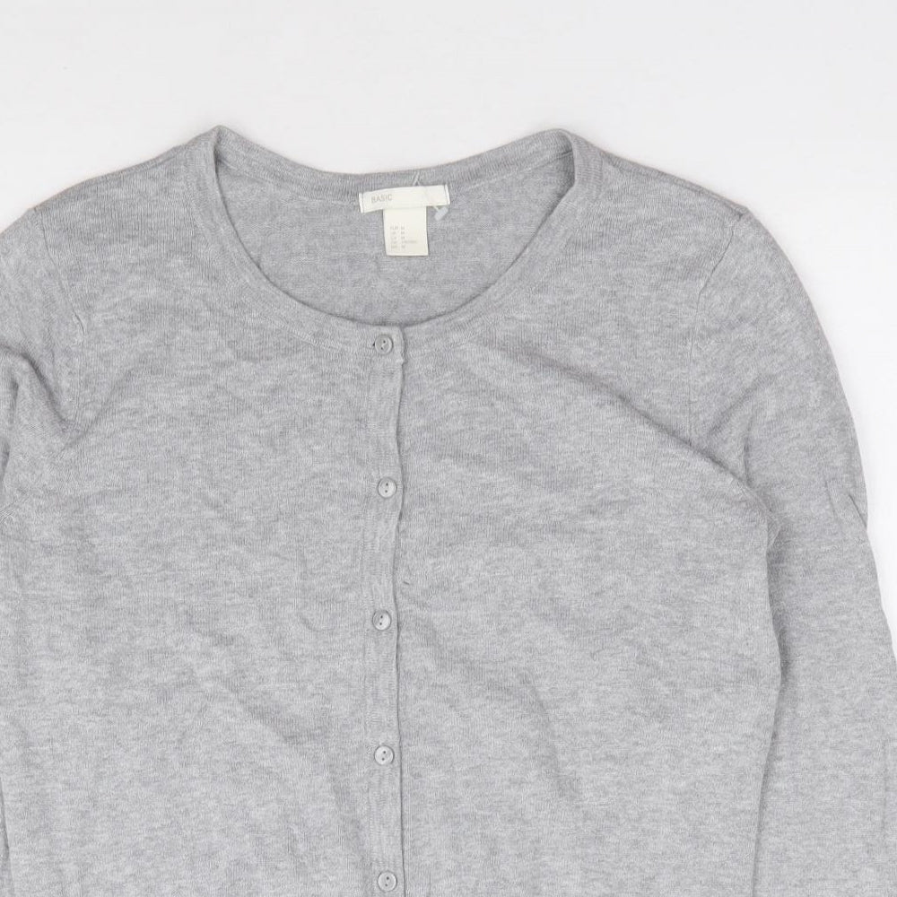 Womens UK Size M H&M Grey Cardigan Jumper