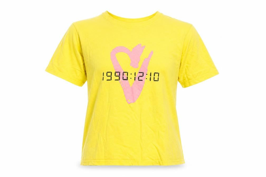 Womens UK Size L Pieces Yellow Basic T-Shirt