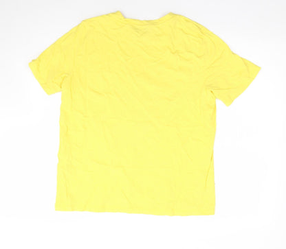 Womens UK Size L Pieces Yellow Basic T-Shirt