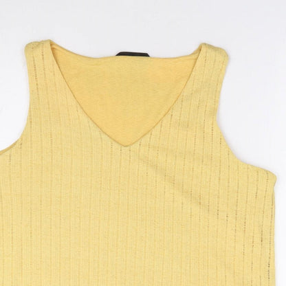 Dunnes Womens Yellow Polyester Jersey Tank Size L Round Neck