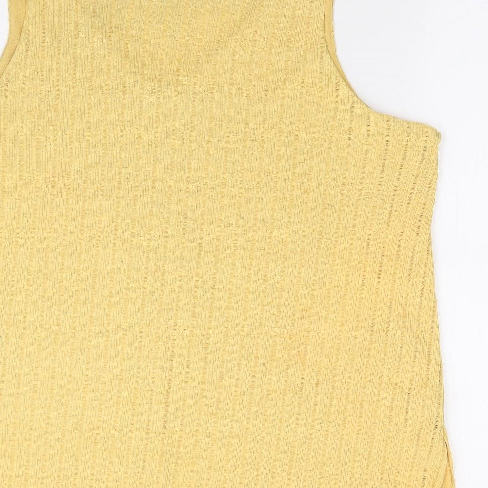 Dunnes Womens Yellow Polyester Jersey Tank Size L Round Neck