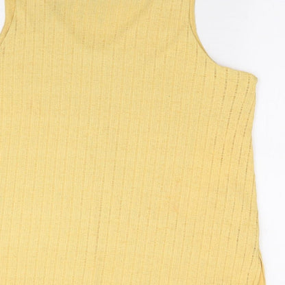 Dunnes Womens Yellow Polyester Jersey Tank Size L Round Neck