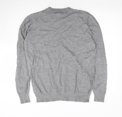 George Mens Grey Round Neck Cotton Pullover Jumper Size XL