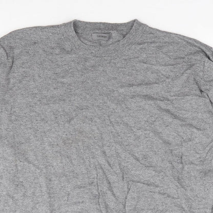 George Mens Grey Round Neck Cotton Pullover Jumper Size XL