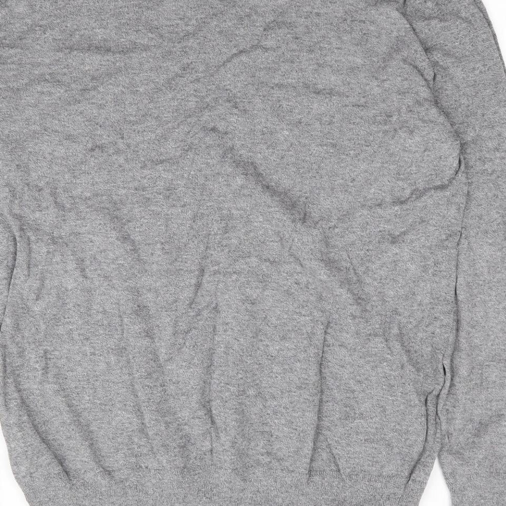 George Mens Grey Round Neck Cotton Pullover Jumper Size XL