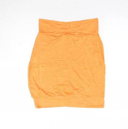 Papaya Womens Orange Viscose Basic Tank Size 10 Off the Shoulder