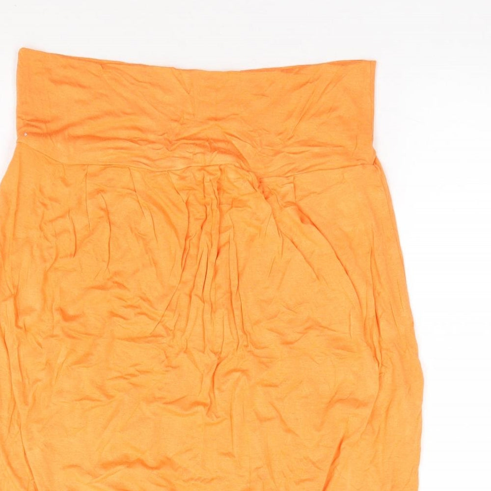 Papaya Womens Orange Viscose Basic Tank Size 10 Off the Shoulder