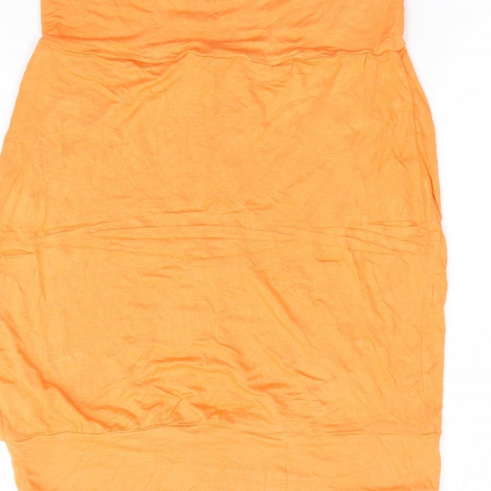 Papaya Womens Orange Viscose Basic Tank Size 10 Off the Shoulder