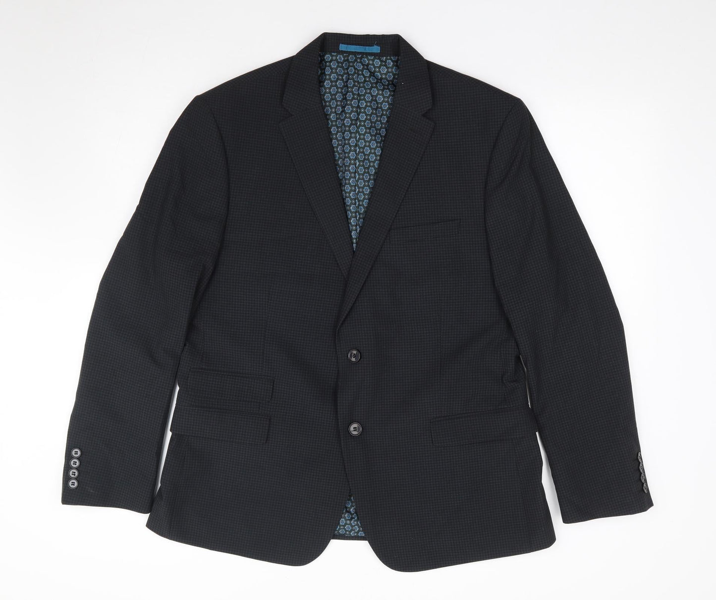 Mens UK Size 44 One Six Five Regular Blue Suit Jacket