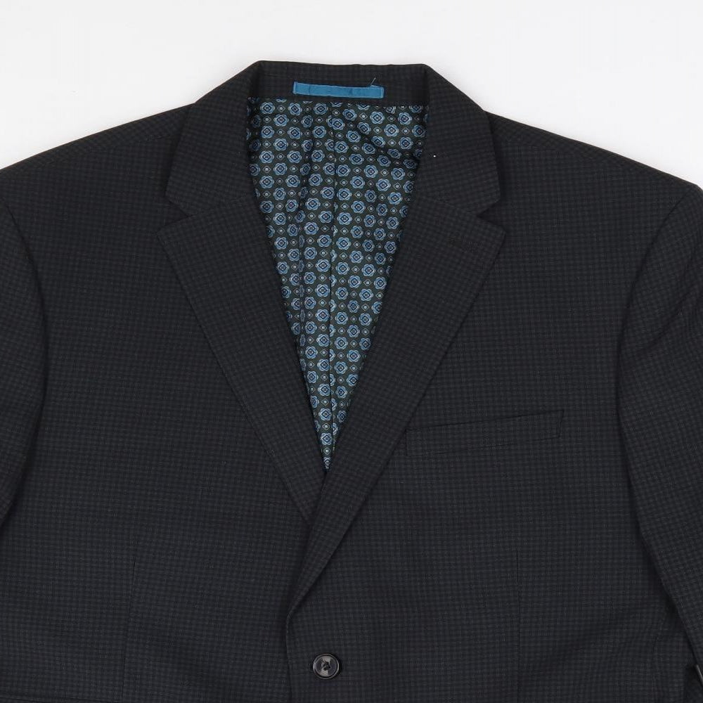 Mens UK Size 44 One Six Five Regular Blue Suit Jacket