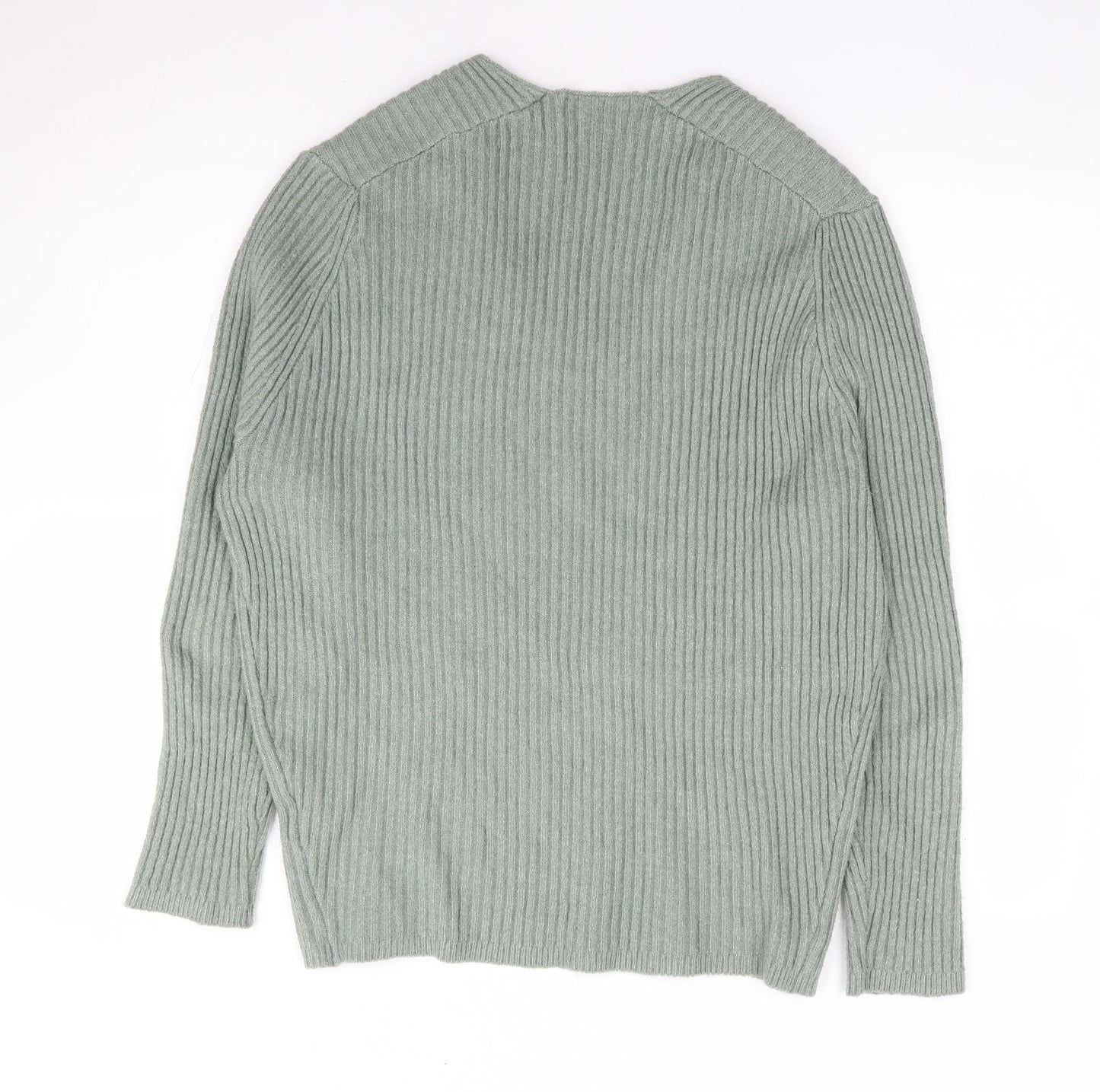 Primark Womens Green V-Neck Polyester Pullover Jumper Size S