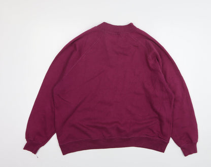 Compliments Womens Purple Polyester Pullover Sweatshirt Size L