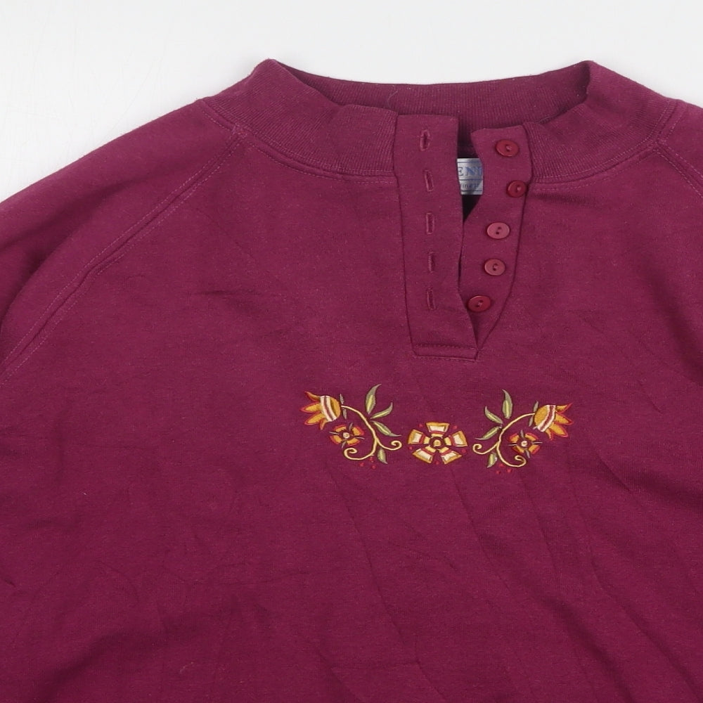 Compliments Womens Purple Polyester Pullover Sweatshirt Size L