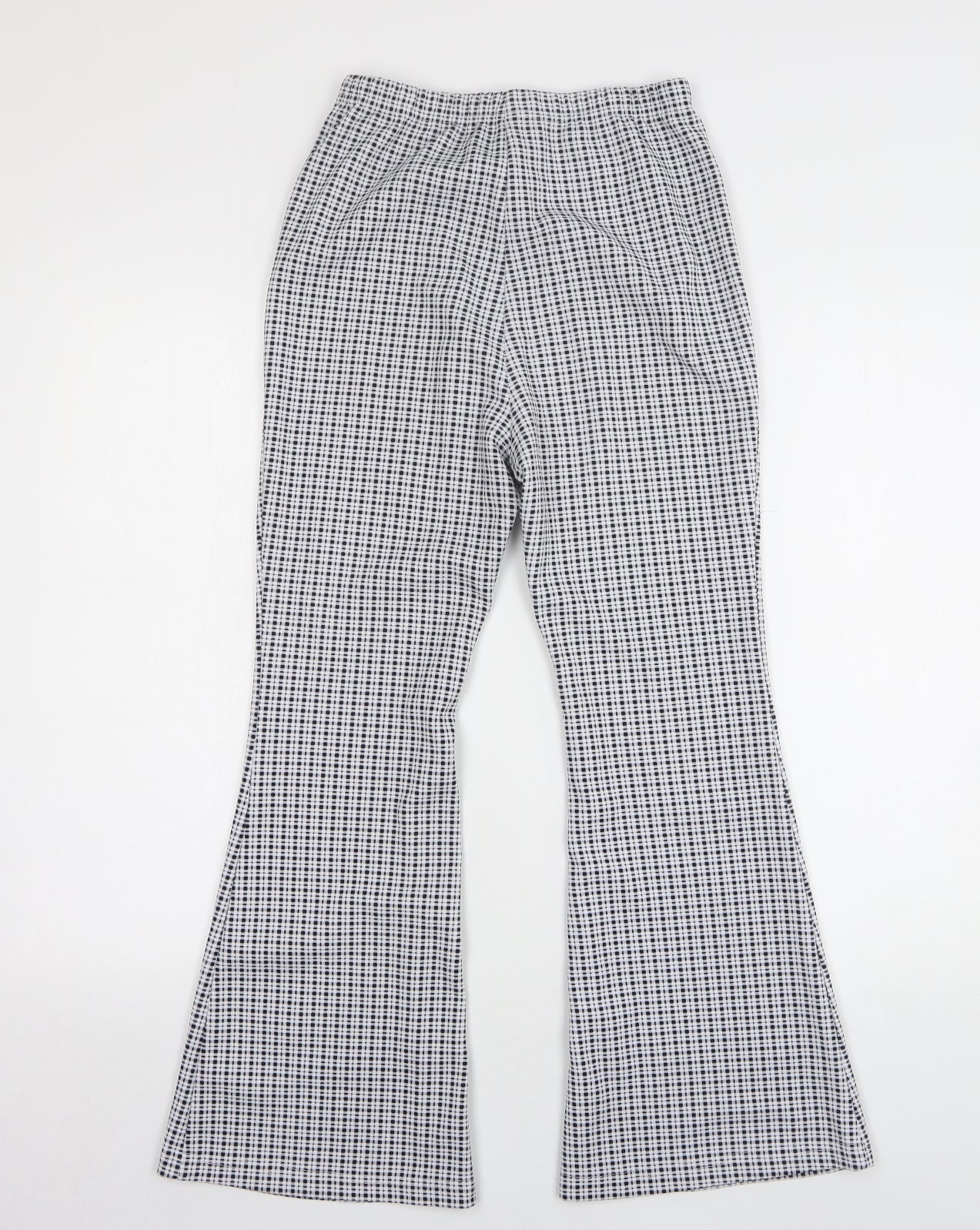 Shein Womens Multicoloured Check Polyester Capri Leggings Size S L27 in - Flared