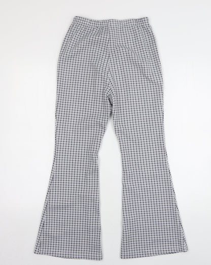 Shein Womens Multicoloured Check Polyester Capri Leggings Size S L27 in - Flared