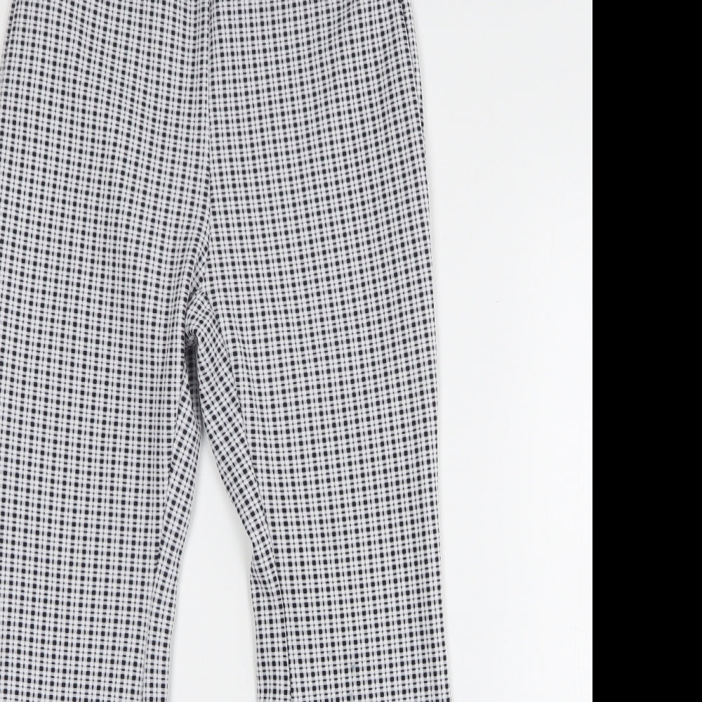 Shein Womens Multicoloured Check Polyester Capri Leggings Size S L27 in - Flared