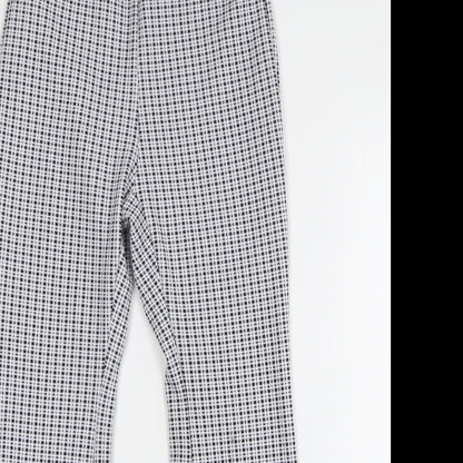 Shein Womens Multicoloured Check Polyester Capri Leggings Size S L27 in - Flared