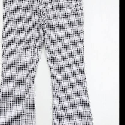 Shein Womens Multicoloured Check Polyester Capri Leggings Size S L27 in - Flared