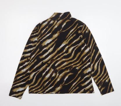 First Avenue Womens Multicoloured High Neck Animal Print Polyester Pullover Jumper Size M