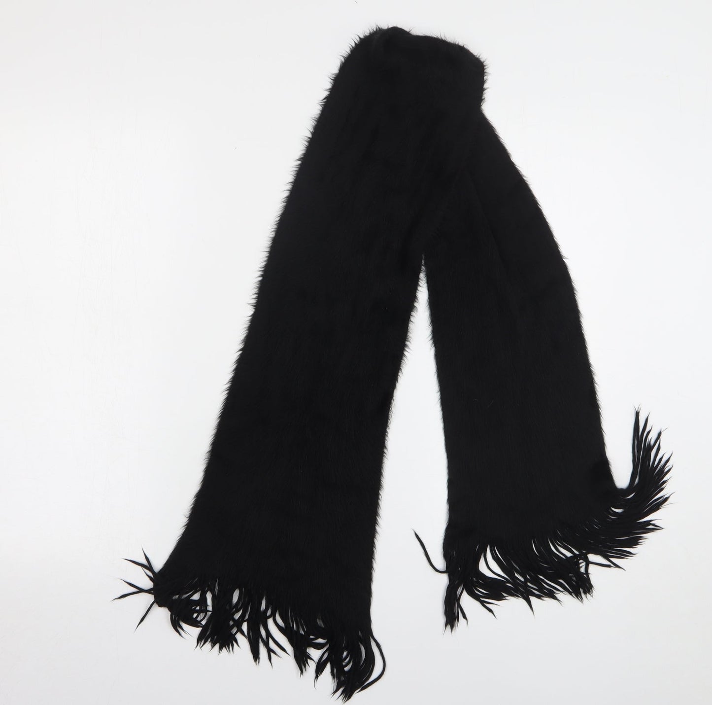 Preworn Womens Black Polyester Scarf