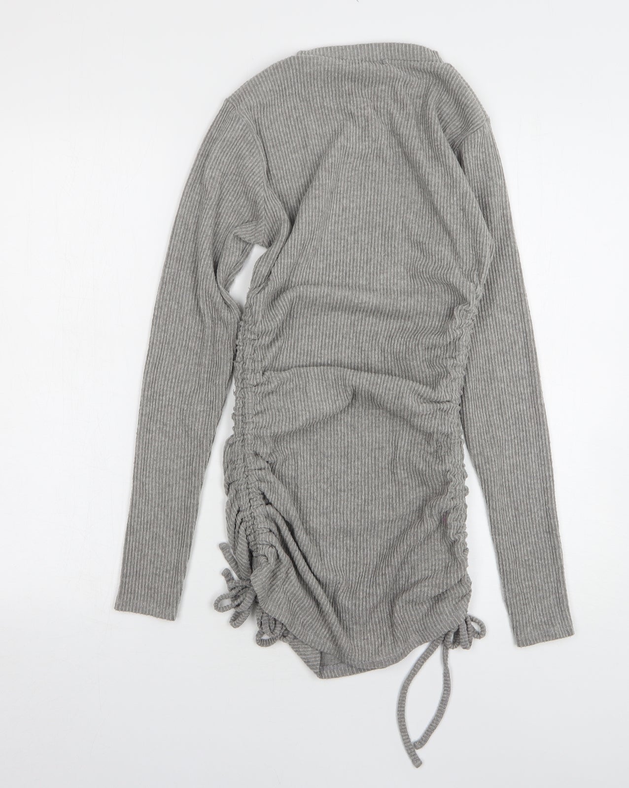 Boohoo Womens Grey Round Neck Viscose Pullover Jumper Size 8