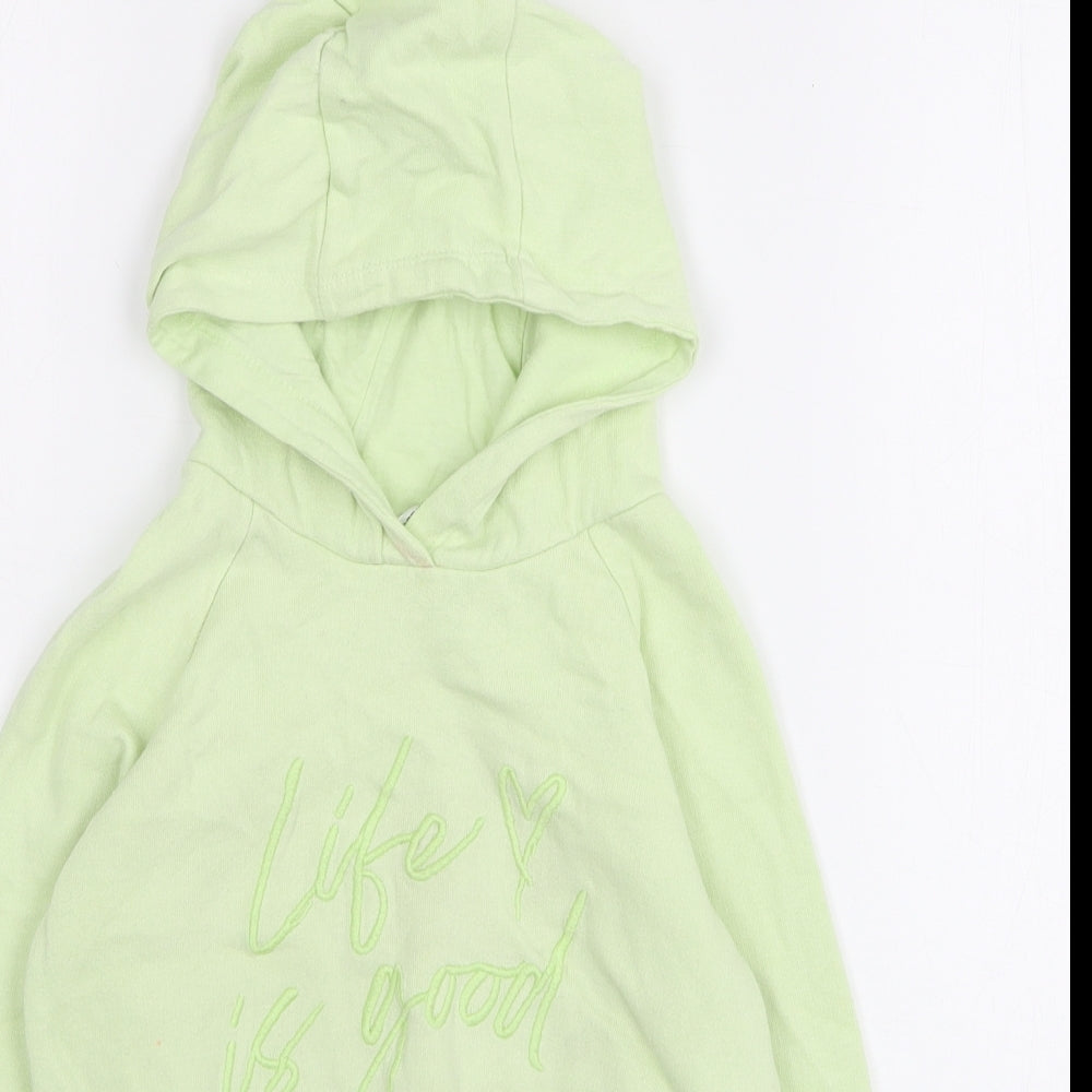 Pep&Co Girls Green Cotton Pullover Hoodie Size 7-8 Years