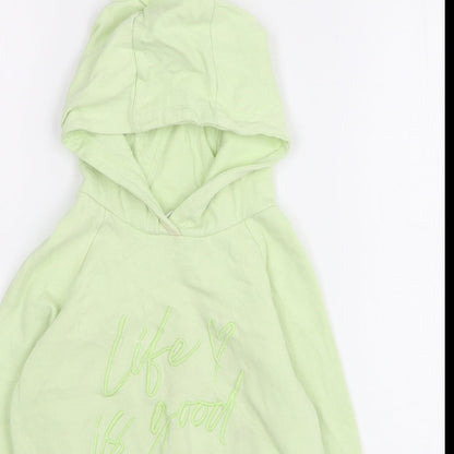 Pep&Co Girls Green Cotton Pullover Hoodie Size 7-8 Years