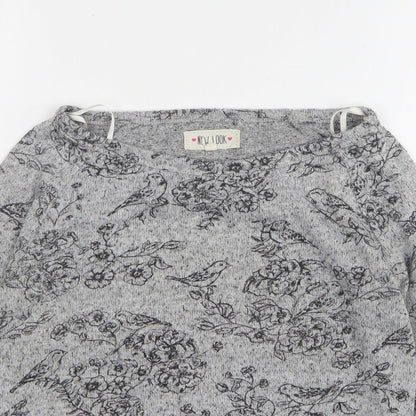 Womens UK Size 8 New Look Grey Pullover Jumper