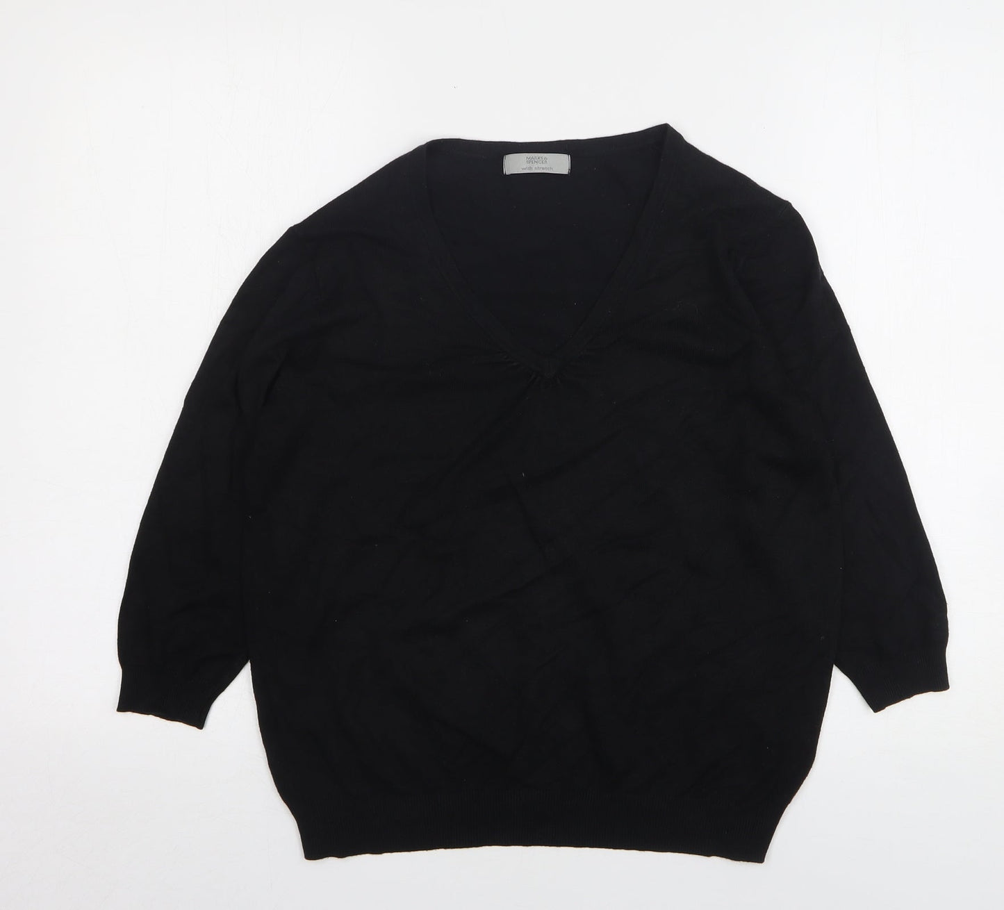 Womens UK Size 14 Marks and Spencer Black Pullover Jumper