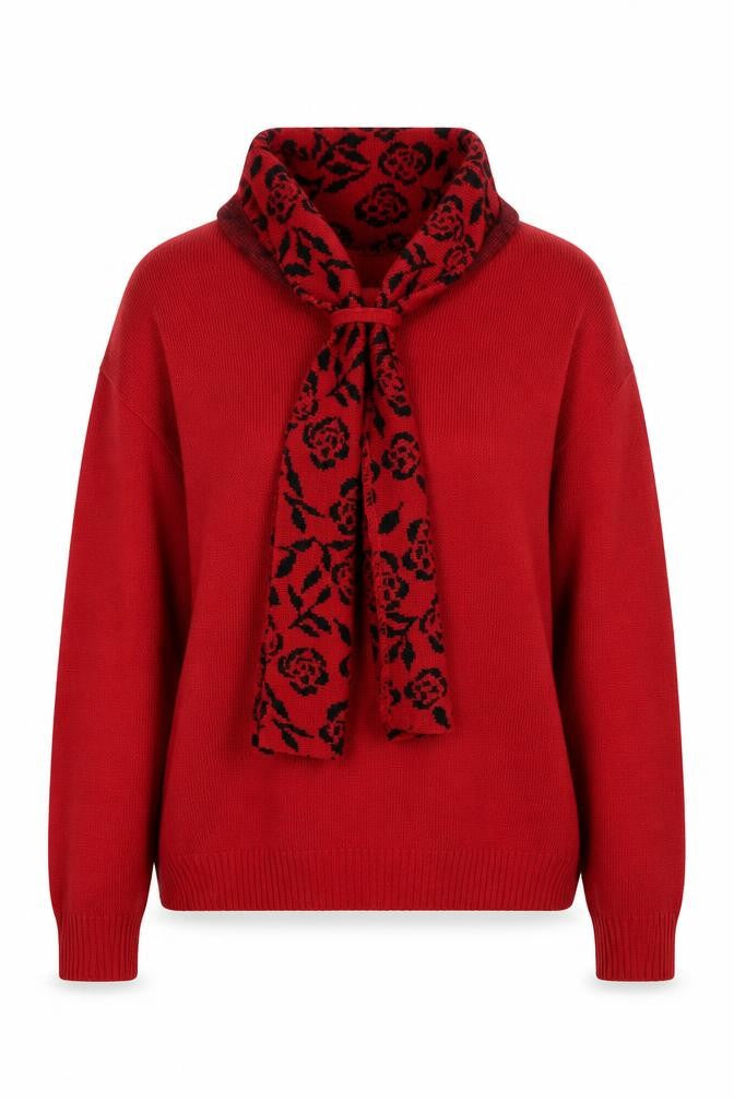 Womens UK Size S Hand to Hand Red Pullover Jumper